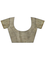 Beige Printed Silk Blend Saree With Unstitched Blouse Piece