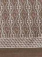 Brown Printed Cotton Saree