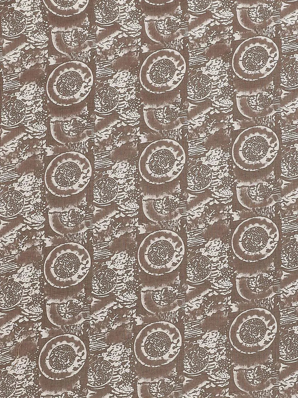 Brown Printed Cotton Saree