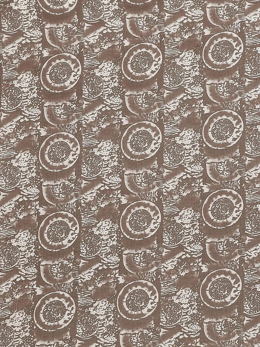 Brown Printed Cotton Saree