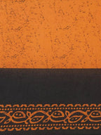 Orange Printed Cotton Saree