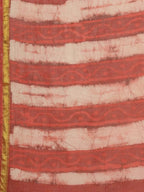 Rust Printed Cotton Saree