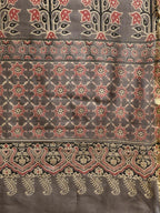Taupe Printed Cotton Saree