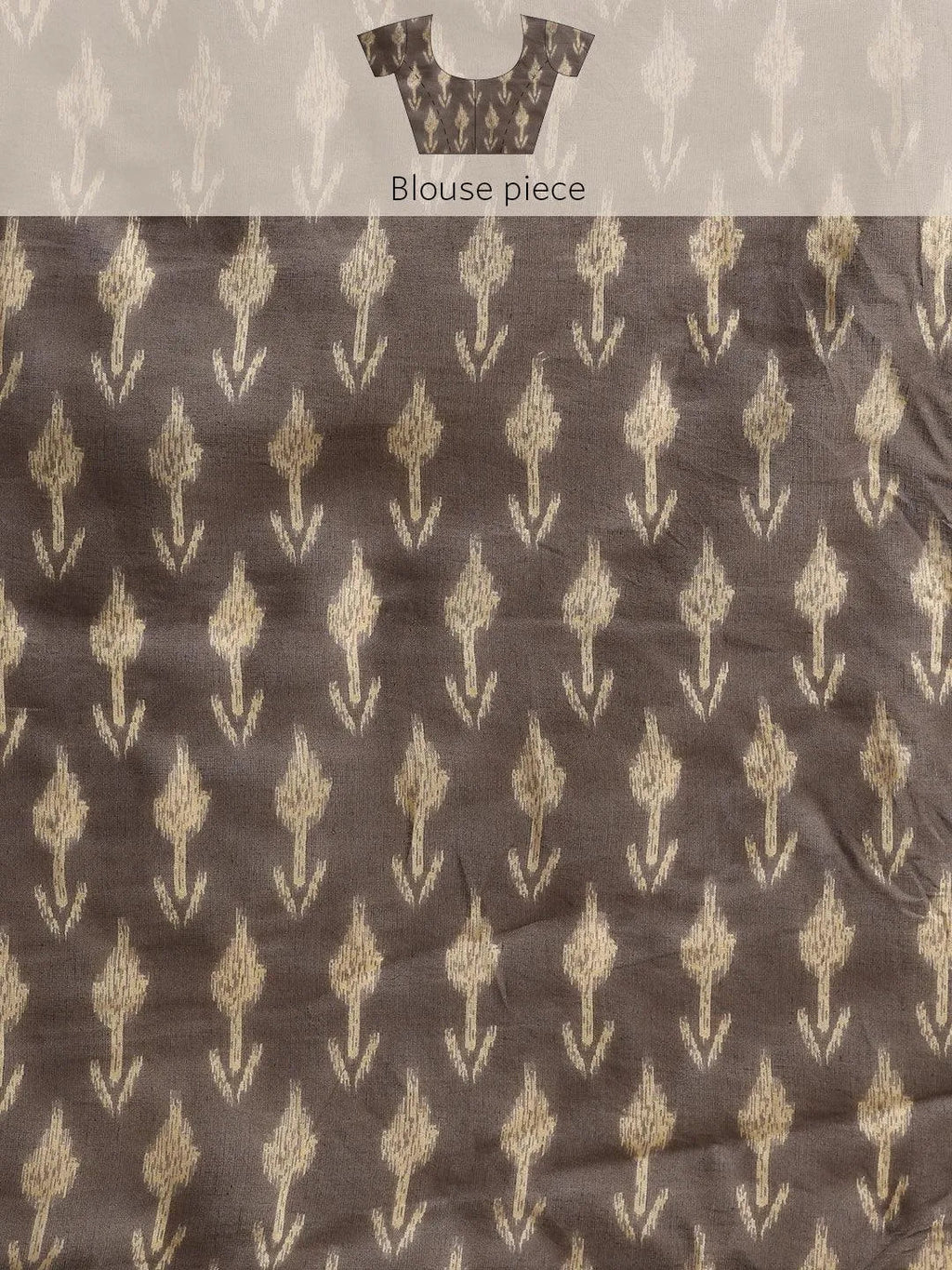 Taupe Printed Cotton Saree