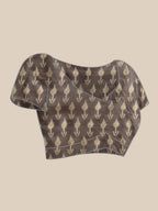 Taupe Printed Cotton Saree